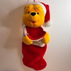 Disney Winnie the Pooh Santa Hat 3D plush Christmas Holiday Stocking